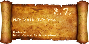 Mácsik Tünde névjegykártya