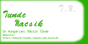 tunde macsik business card